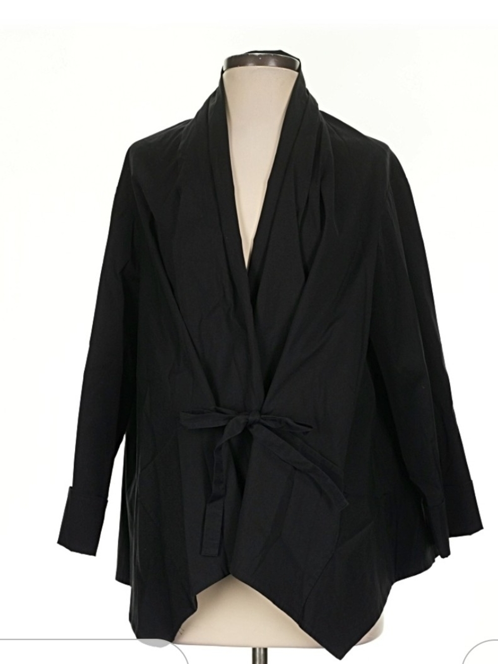 Lafayette 148 New York Black Tie-Front Draped Jacket
